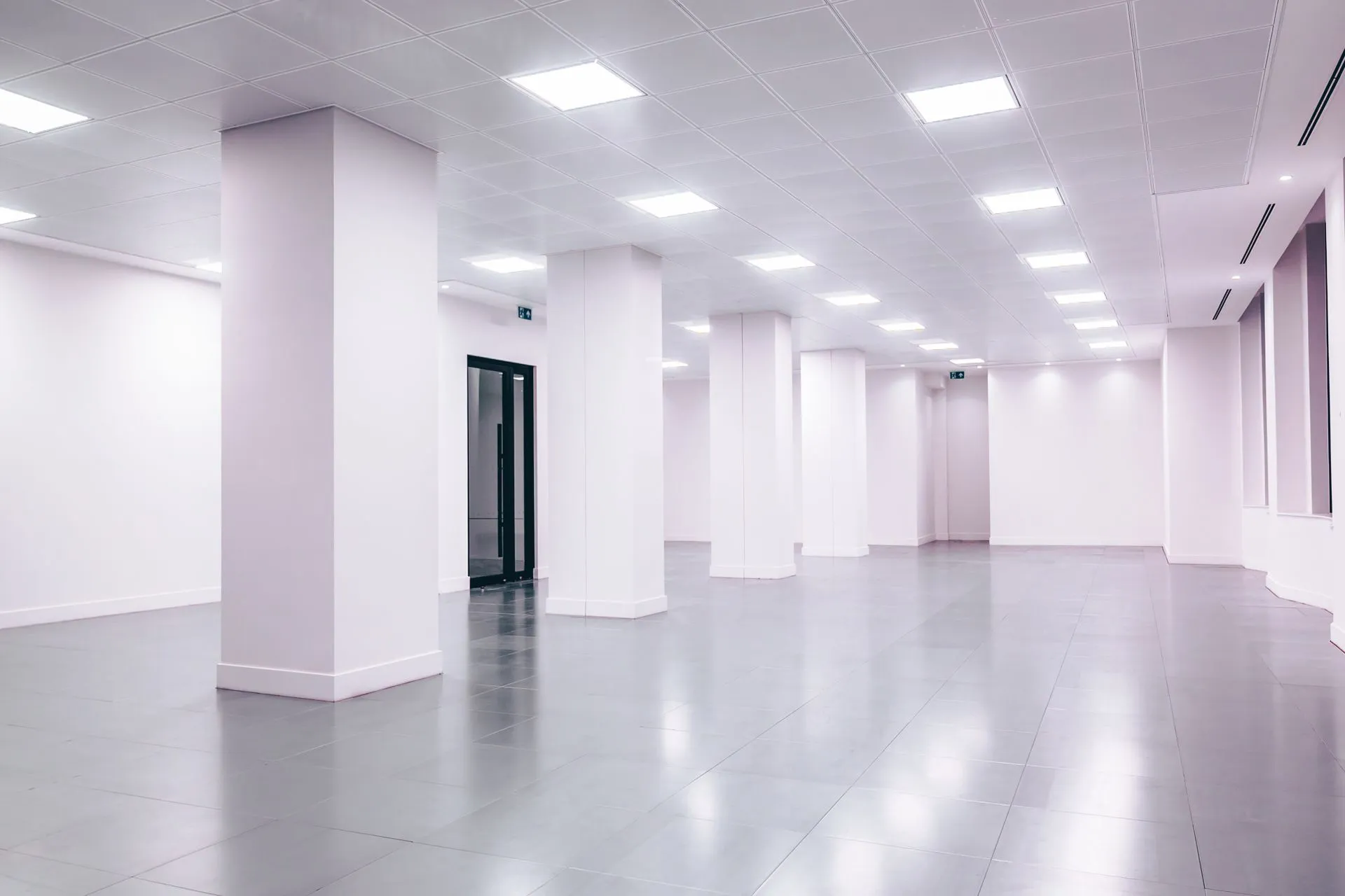Polished, spotless commercial office after professional cleaning
